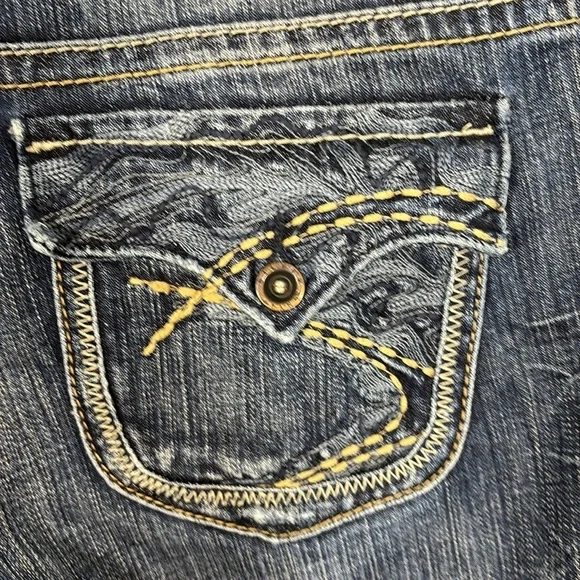 Silver Jeans Pioneer 28 Low Rise Denim Jean Bootcut Y2K Flap Pocket - Picture 8 of 9